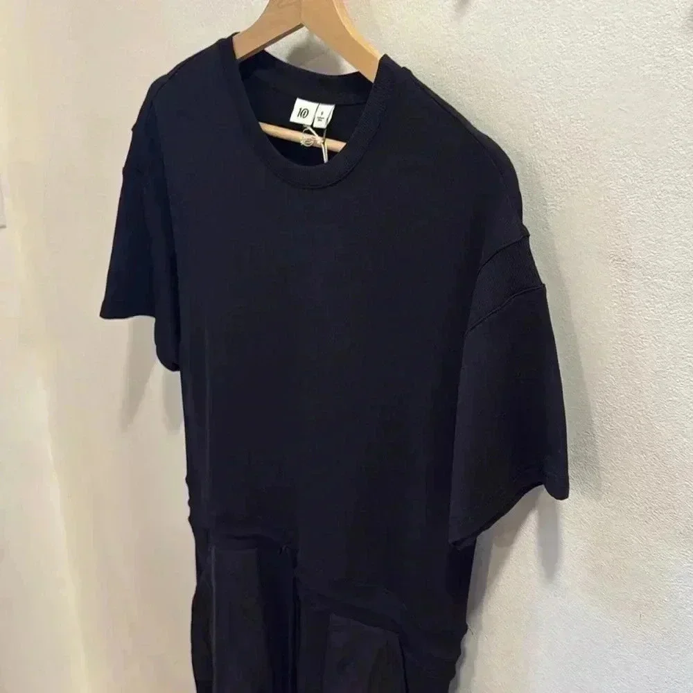 Tentree Soft Terry Light Contrast Dress - Black Sizes Small, Medium and Large